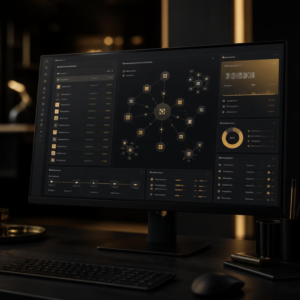 Ledgerhound dashboard showing a financial investigation interface with asset graph and anomaly scores